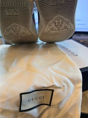 Gucci White-Soled Sneakers with Cream Dust Bag